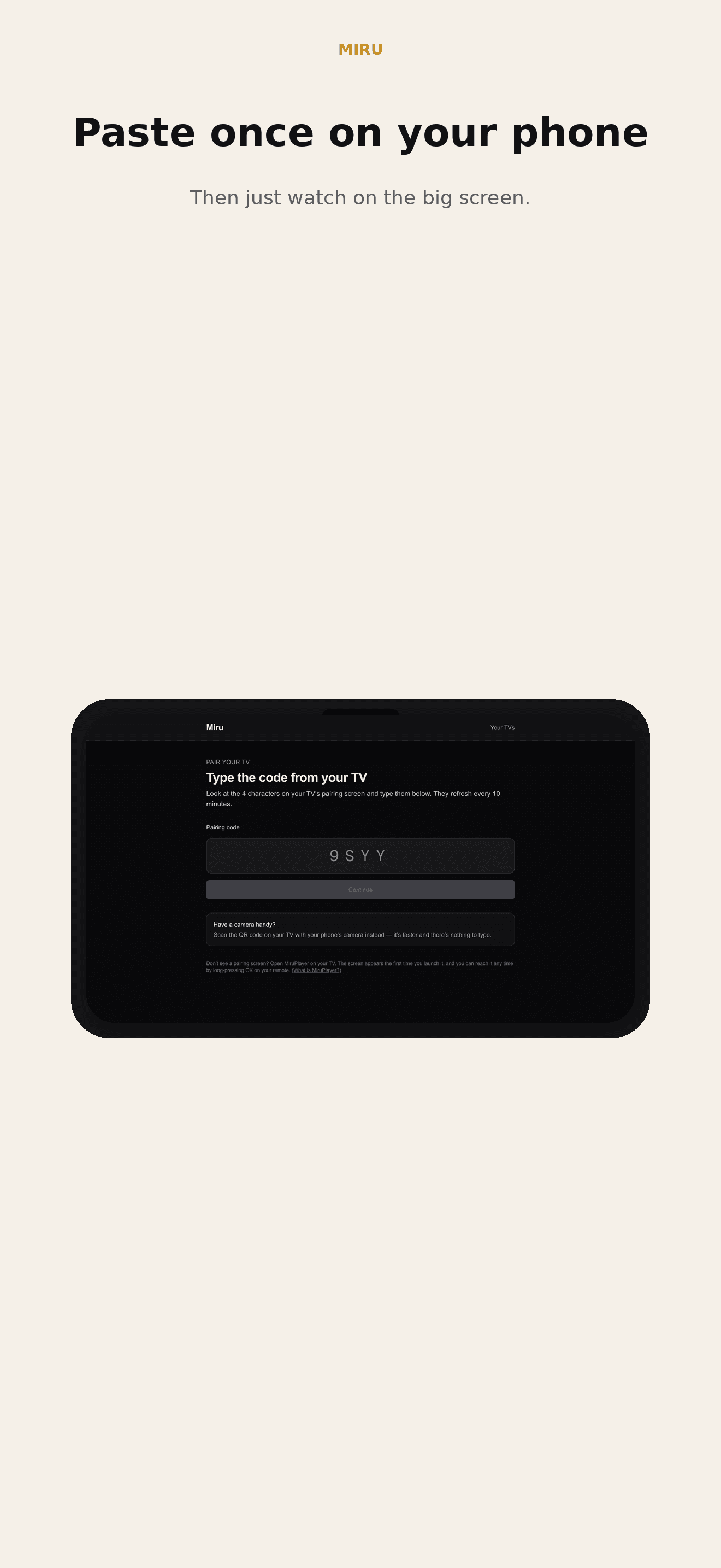 Finish Miru setup on your phone